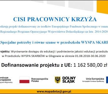 Realizacja projektu “Specjalne potrzeby i równe szanse w przedszkolu WYSPA SKARBÓW”