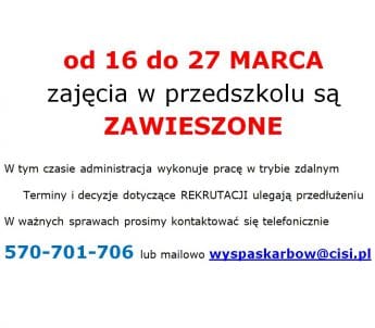 ZAWIESZENIE ZAJĘĆ – informacja UM Głogów